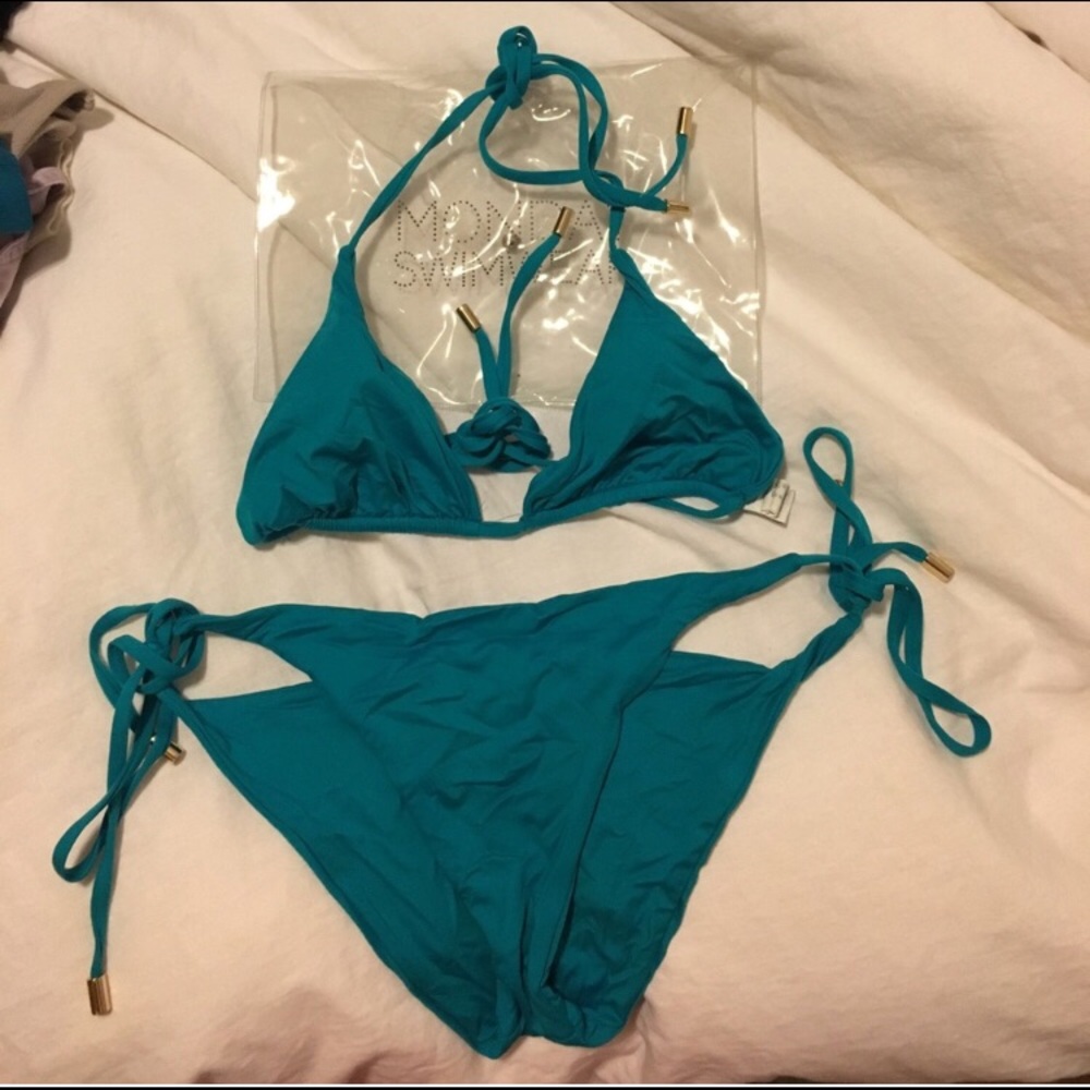Monday Swimwear teal bikini